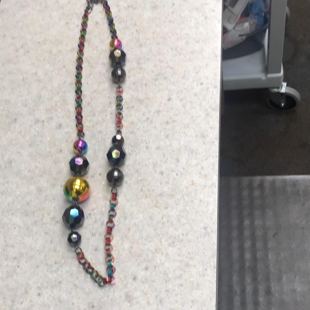Colorful long necklace/Rainbow color
